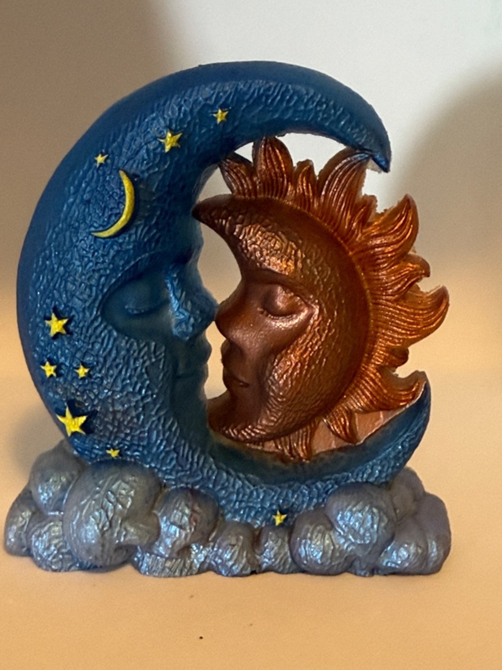 Unique Resin,Blue Moon & Copper Sun Resin Sculpture - Home Art Decor - Picture 9 of 9